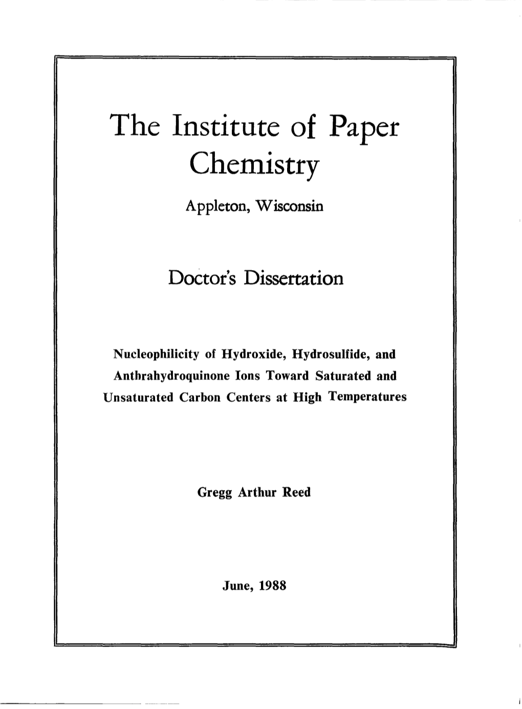 The Institute of Paper Chemistry