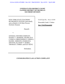 2015-01-15 Consolidated Class Action Complaint