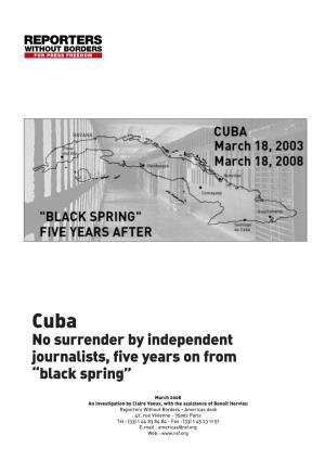 No Surrender by Independent Journalists, Five Years on from “Black Spring”