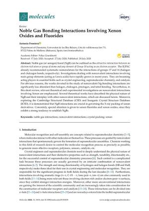 Noble Gas Bonding Interactions Involving Xenon Oxides and Fluorides
