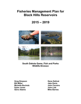 Fisheries Management Plan for Black Hills Reservoirs, 2015-2019