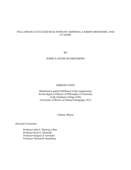 Palladium-Catalyzed Reactions of Ammonia, Carbon Monoxide, and Cyanide