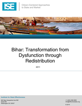 Bihar: Transformation from Dysfunction Through Redistribution