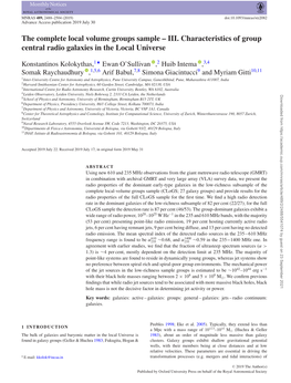 III. Characteristics of Group Central Radio Galaxies in the Local Universe