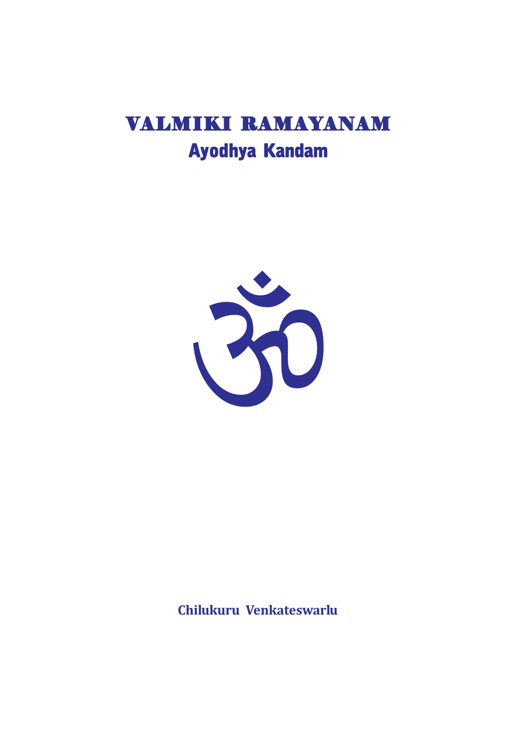 VALMIKI RAMAYANAM Ayodhya Kandam - DocsLib