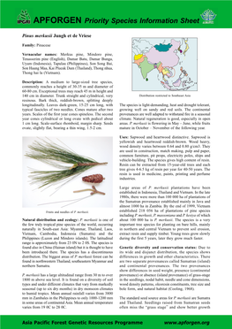 APFORGEN Priority Species Information Sheet