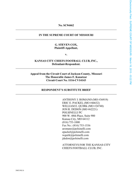 No. SC94462 in the SUPREME COURT of MISSOURI G. STEVEN