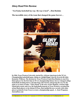 Glory Road Film Review