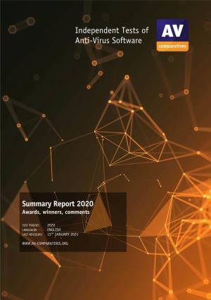 Summary Report 2020 Awards, Winners, Comments