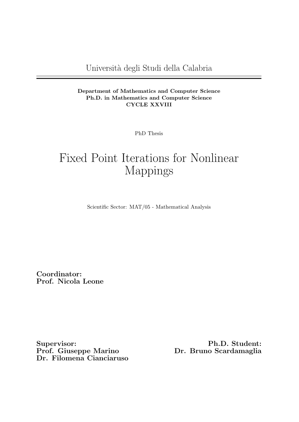 Fixed Point Iterations for Nonlinear Mappings