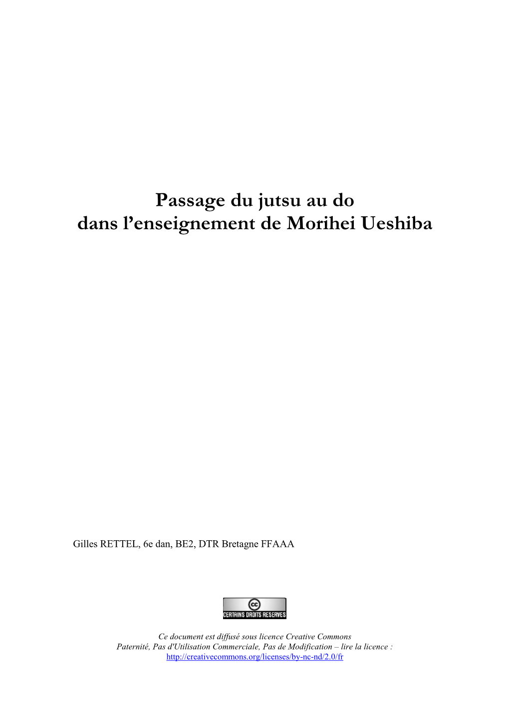 Passage Du Jutsu Au Do Dans L'enseignement De