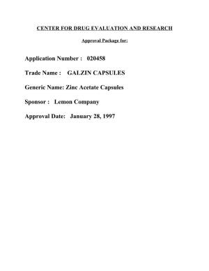 GALZIN CAPSULES Generic Name: Zinc Acetate