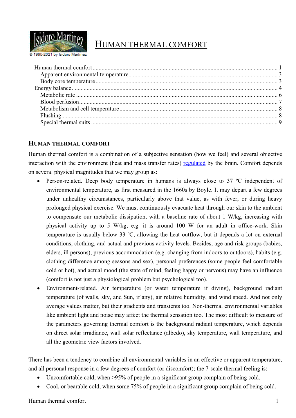 Human Thermal Comfort