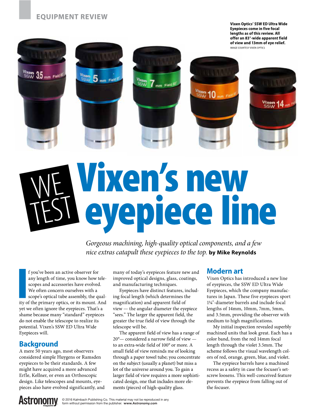 We Test Vixen's New Eyepiece Line