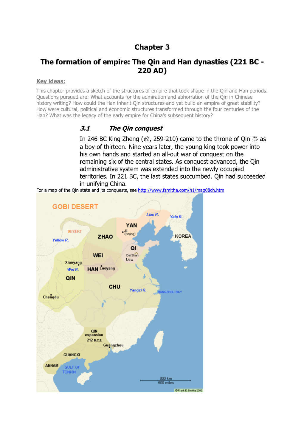 Chapter 3 The Formation Of Empire: The Qin And Han Dynasties (221 BC ...