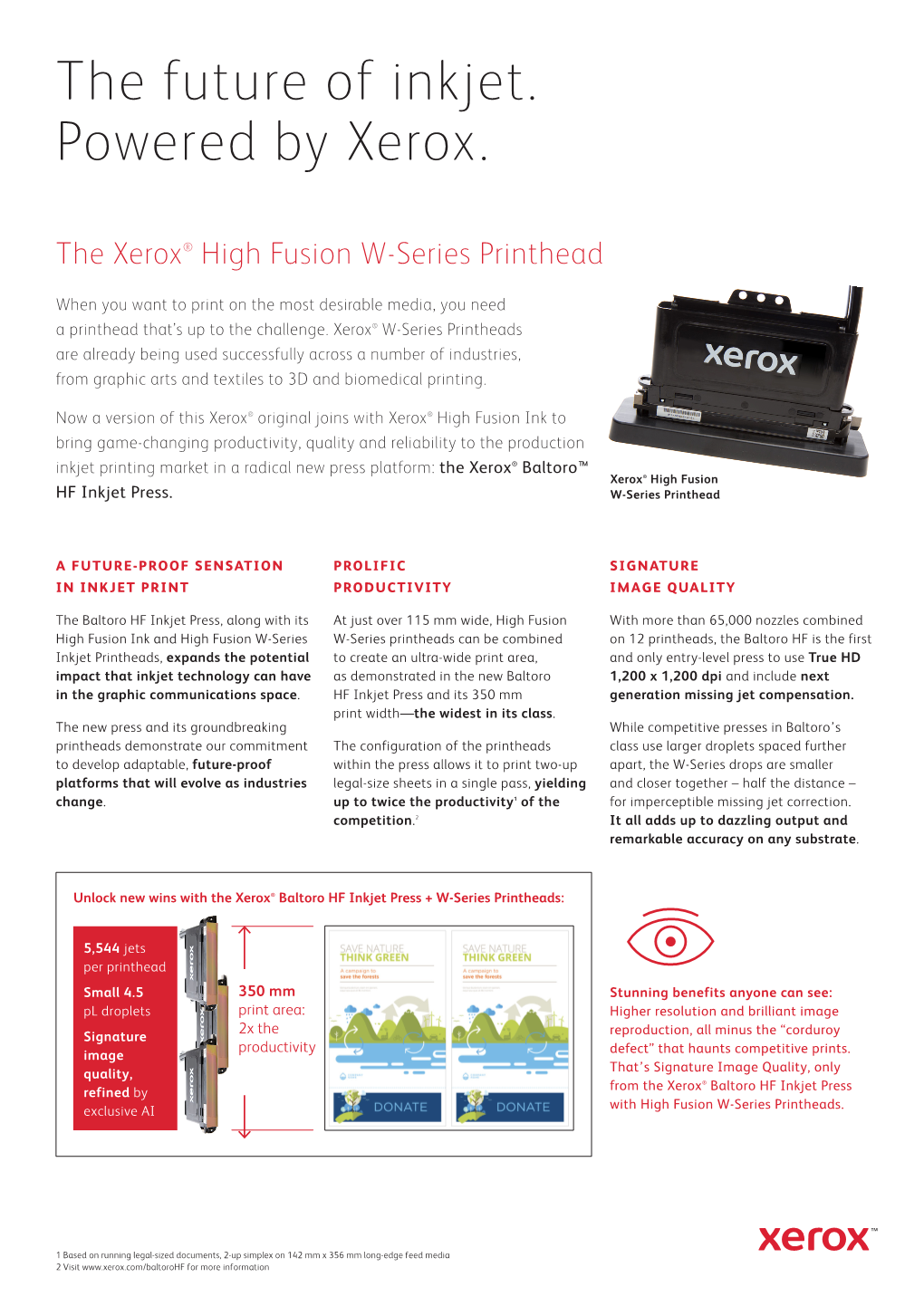 Xerox ® High Fusion W-Series Printhead