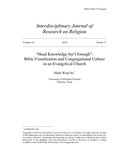 Interdisciplinary Journal of Research on Religion ______