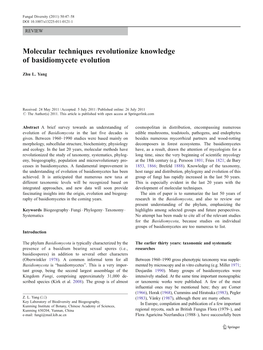 Molecular Techniques Revolutionize Knowledge of Basidiomycete Evolution