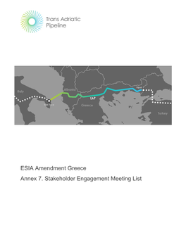 ESIA Amendment Greece Annex 7. Stakeholder Engagement Meeting List Page 2 of 4 Area Comp