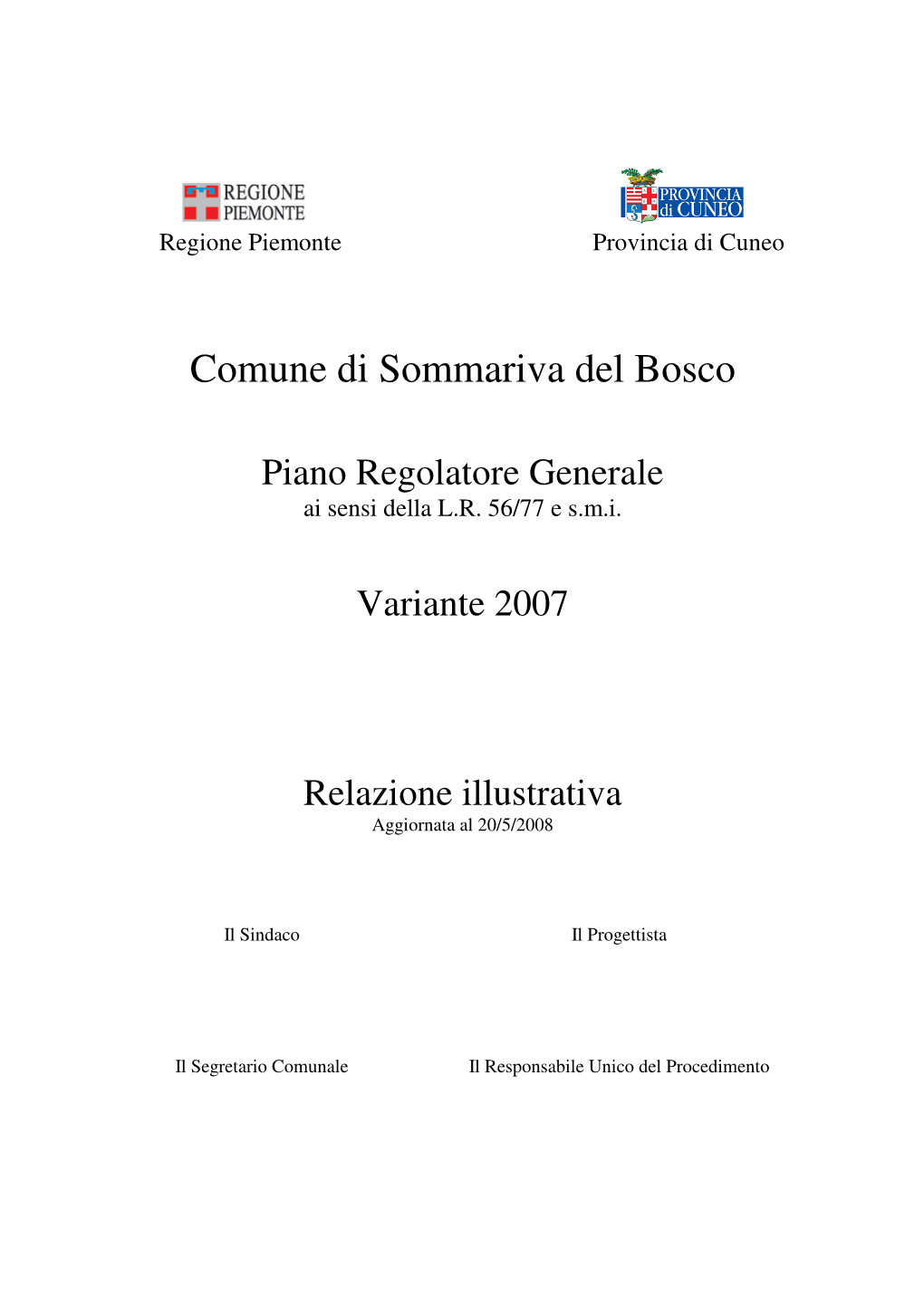 Piano Regolatore Generale Ai Sensi Della L.R