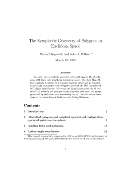 The Symplectic Geometry of Polygons in Euclidean Space