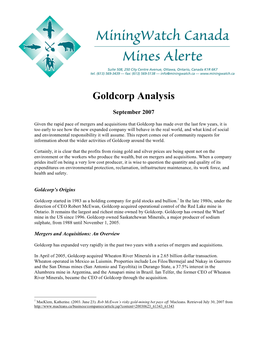 Goldcorp Analysis