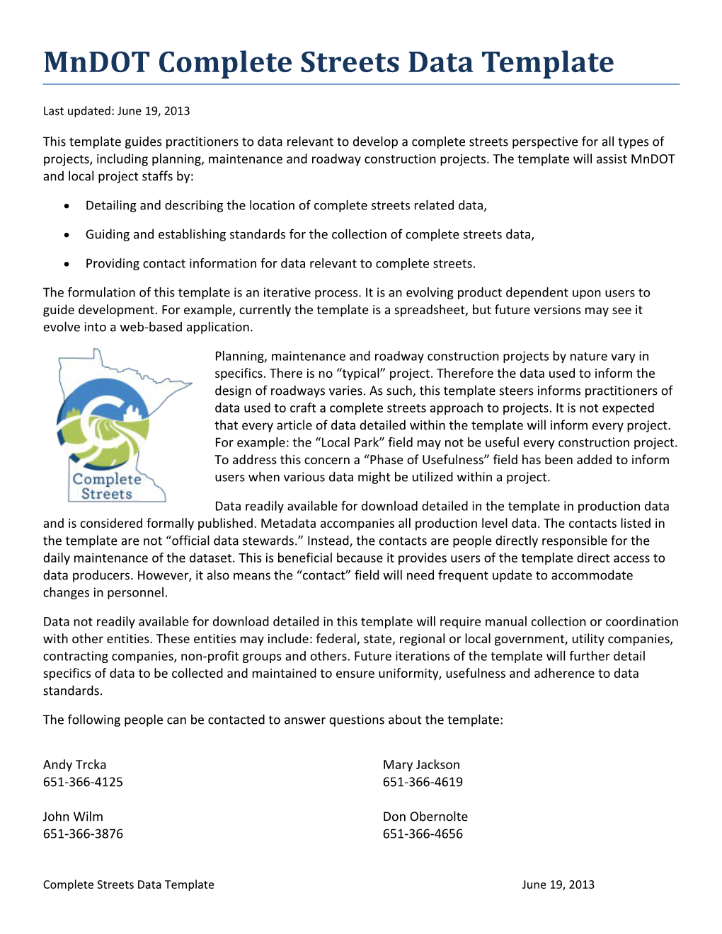 Mndot Complete Streets Data Template