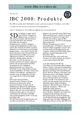 IBC 2000: Produkte