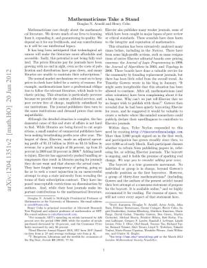 Arxiv:1204.1351V2 [Math.HO] 20 Jun 2012 Portant Contributions to the Mathematical Literature, Recommend It for Reading