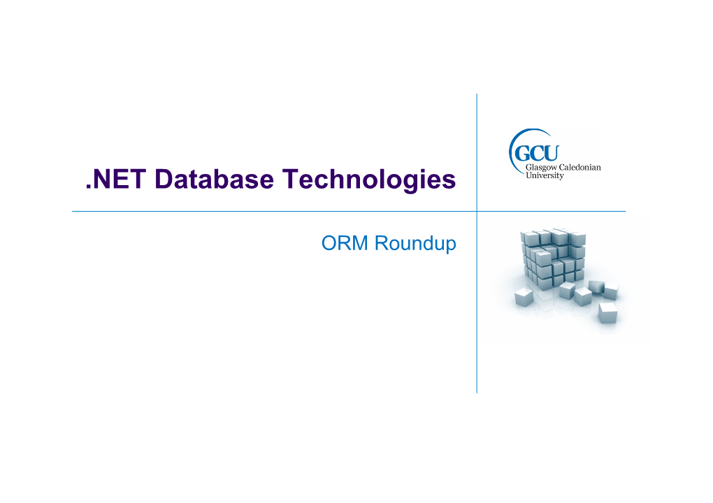 NET Database Technologies