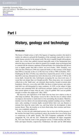 History, Geology and Technology