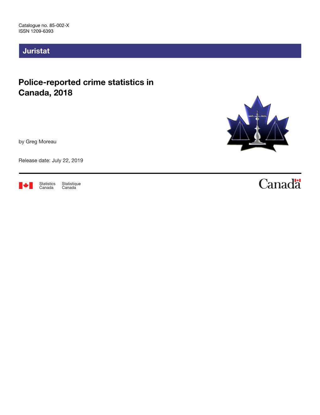 Police-Reported Crime Statistics in Canada, 2018