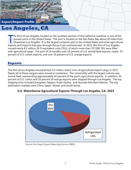 The Port of Los Angeles, Located on the Southern Portion of the California Coastline, Is One Of