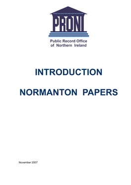 Introduction to the Normanton Papers