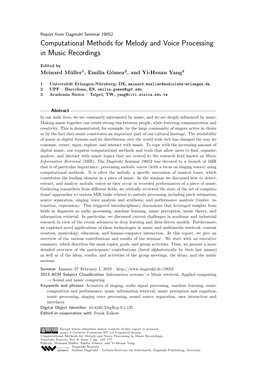 Computational Methods for Melody and Voice Processing in Music Recordings