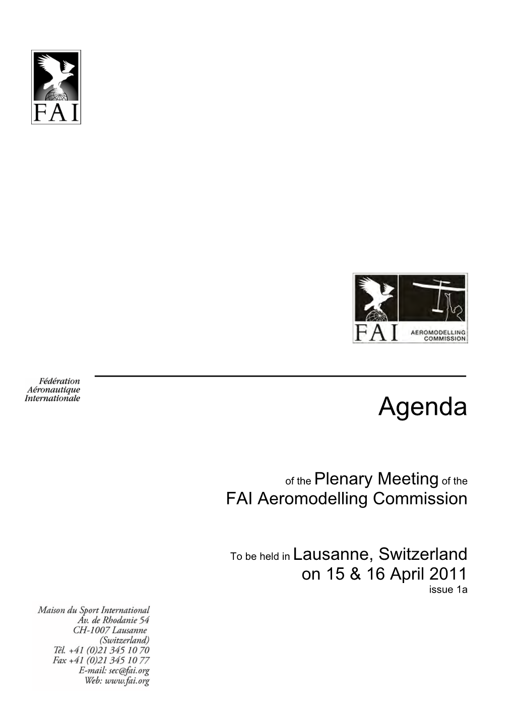 Proposal Section of 2010 Plenary Agenda