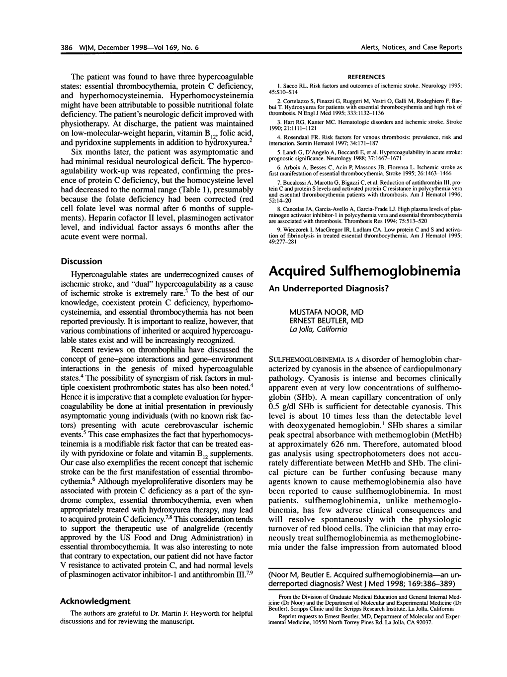 Acquired Sulfhemoglobinemia