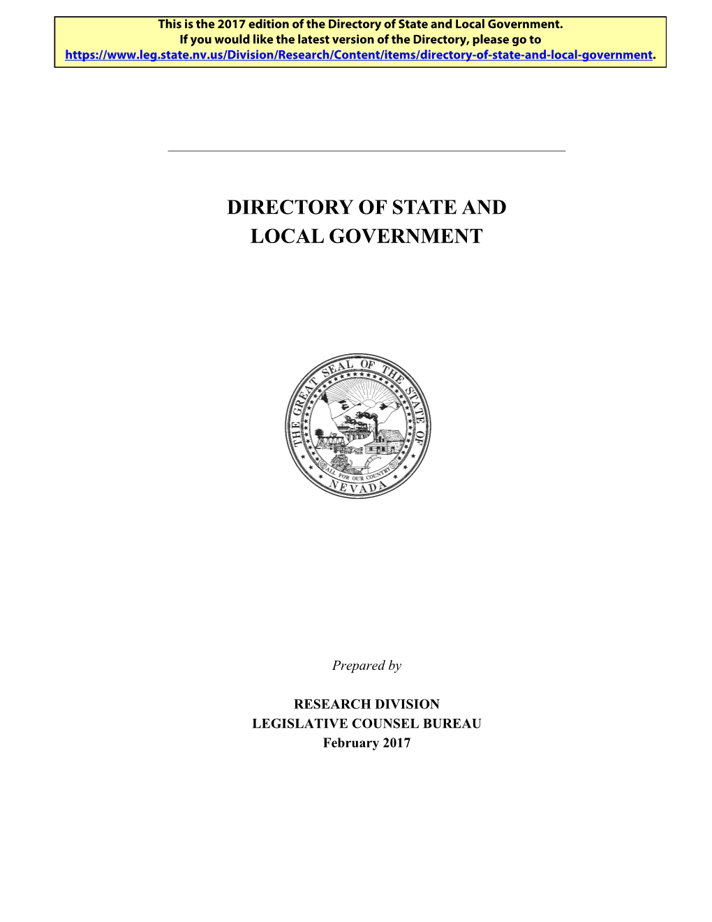 2017 Directory of State and Local Government