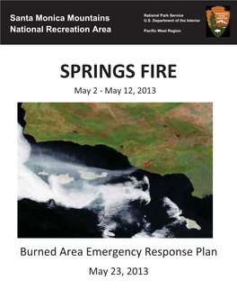 Springs Fire BAER Plan 2013