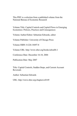 Capital Controls, Sudden Stops, and Current Account Reversals