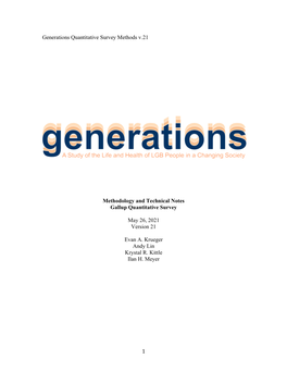 1 Generations Quantitative Survey Methods V.21 Methodology And