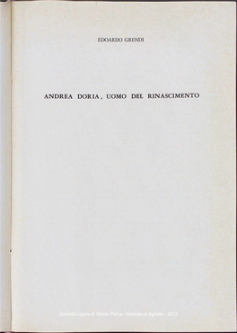 Andrea Doria, Uomo Del Rinascimento