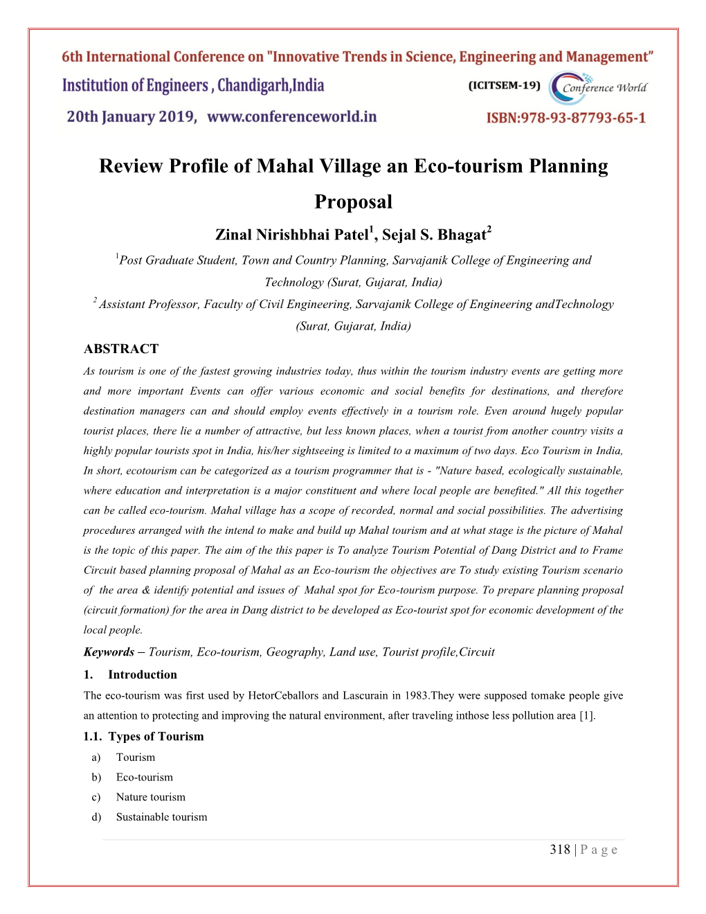 Review Profile of Mahal Village an Eco-Tourism Planning Proposal