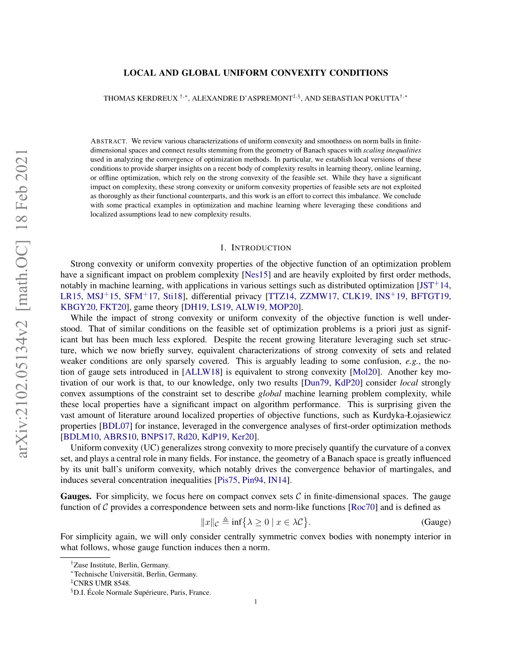 Arxiv:2102.05134V2 [Math.OC] 18 Feb 2021 Htflos Hs Ag Ucinidcste Norm