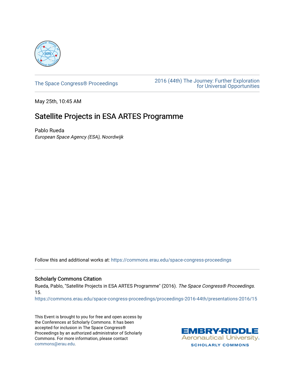 Satellite Projects in ESA ARTES Programme