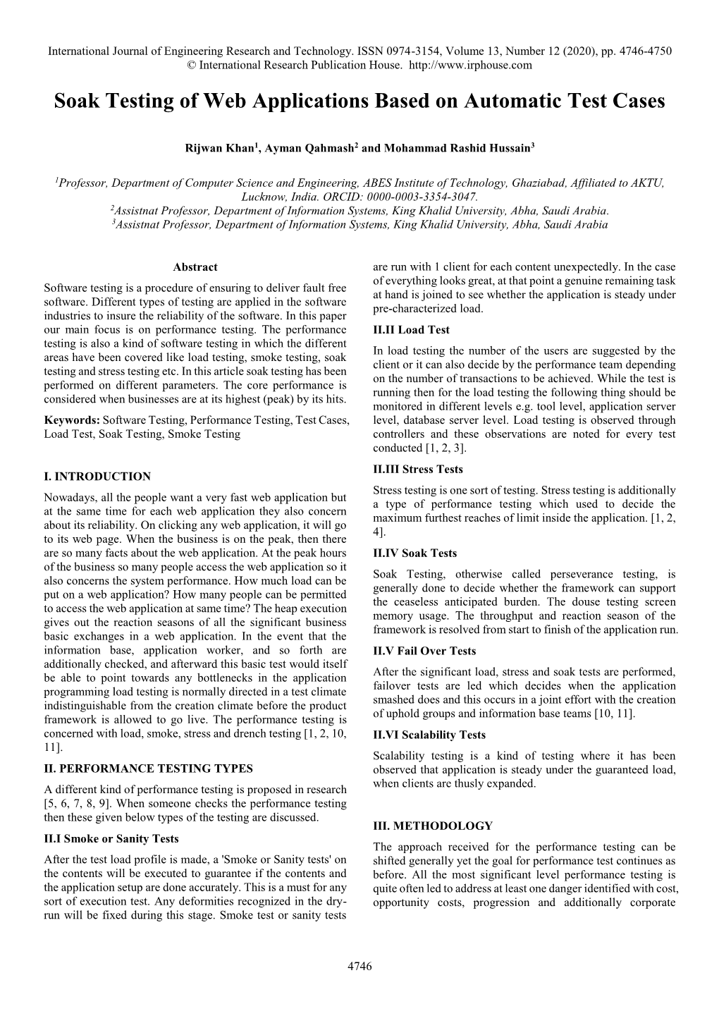 Soak Testing of Web Applications Based on Automatic Test Cases