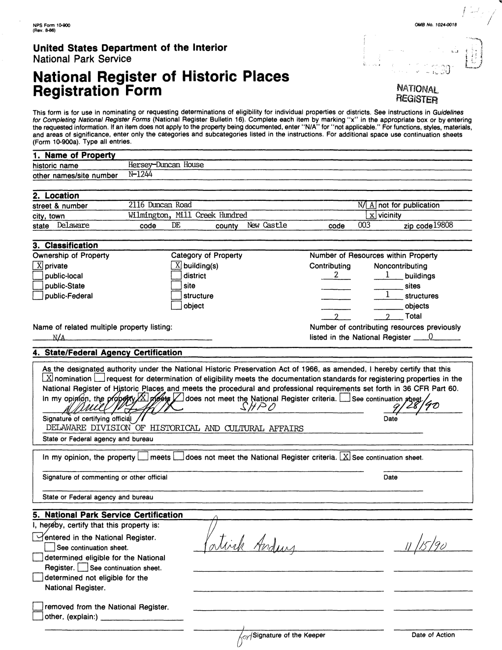 National Register of Historic Places Registration Form