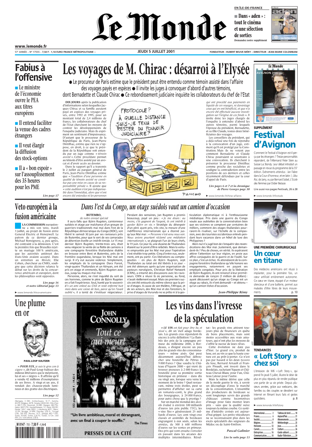 LE MONDE/PAGES&lt;UNE&gt;