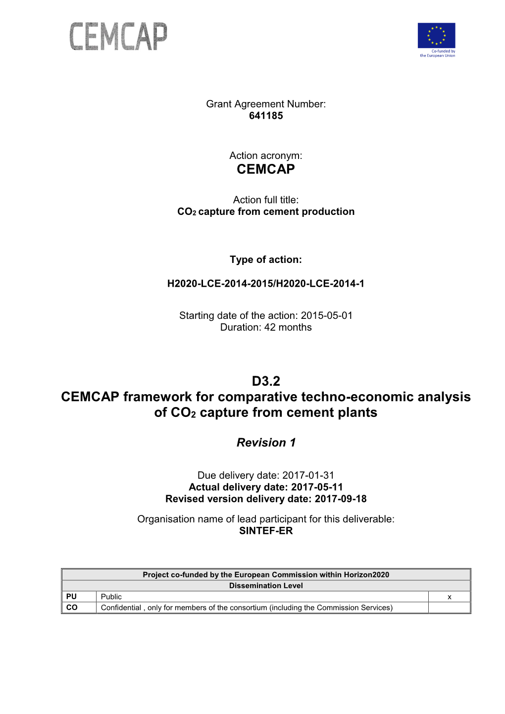 CEMCAP Framework for Comparative Techno-Economic Analysis of CO2 Capture from Cement Plants
