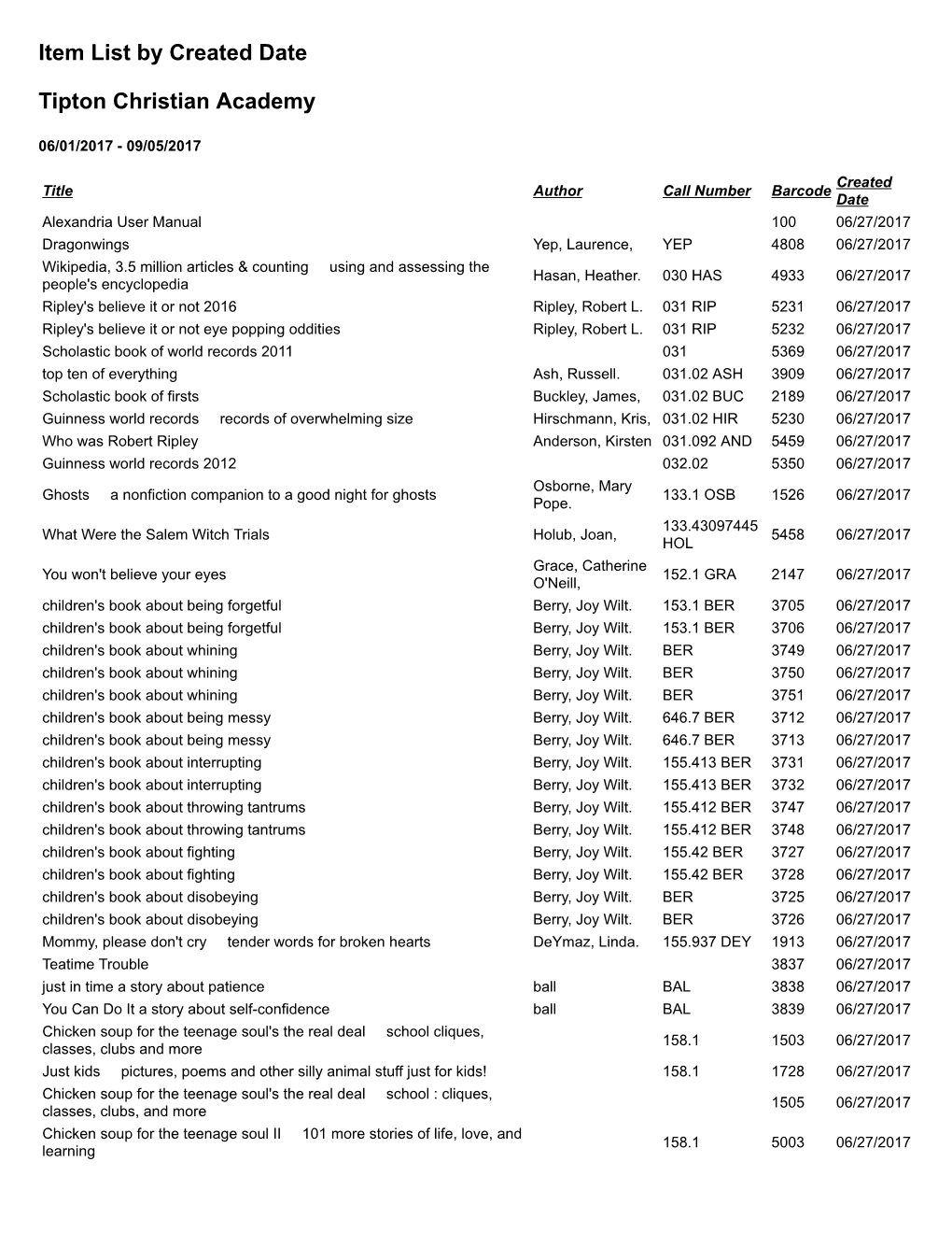 Library Data Base